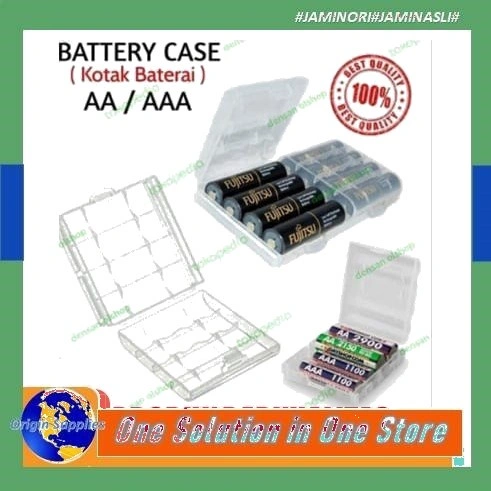 Kotak Case Baterai AA dan AAA untuk 4pcs Baterai- -Case battery