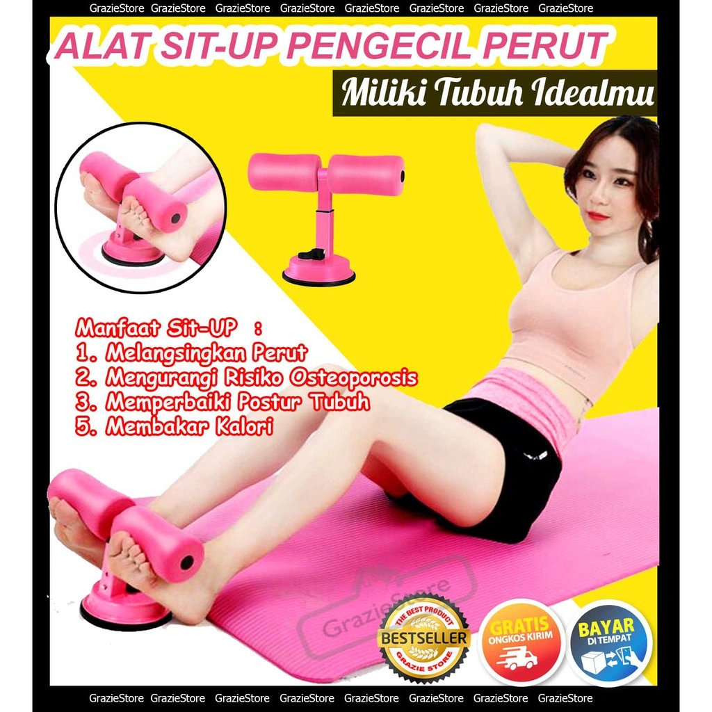STOP !! ALAT SIT UP / ALAT BANTU SIT UP / ALAT OLAHRAGA DI RUMAH / PENGECIL PERUT / PEMBAKAR LEMAK