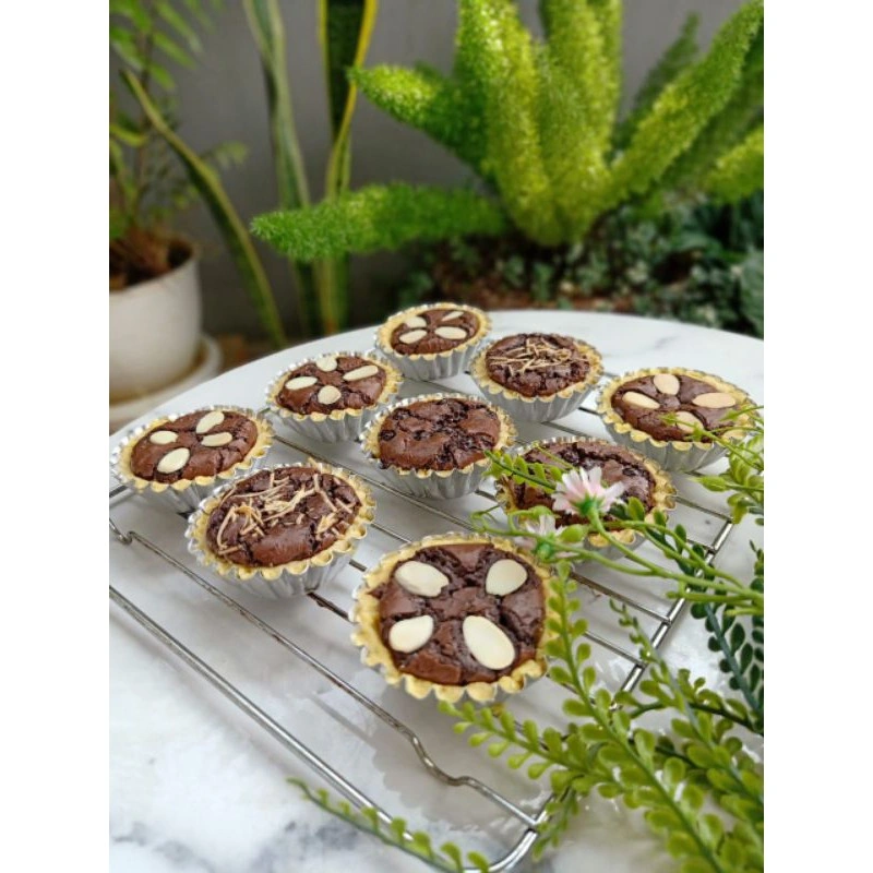 Pie Brownies Premium Topping Coklat Almond Keju Pai Bronies Mini Enak
