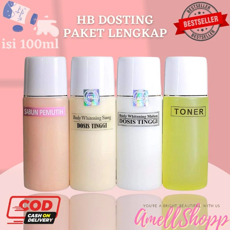 [ COD ] PAKET LENGKAP HB EXTRA WHITENING HANDB0DY BODY LOTION WHITENING PEMUTIH BADAN