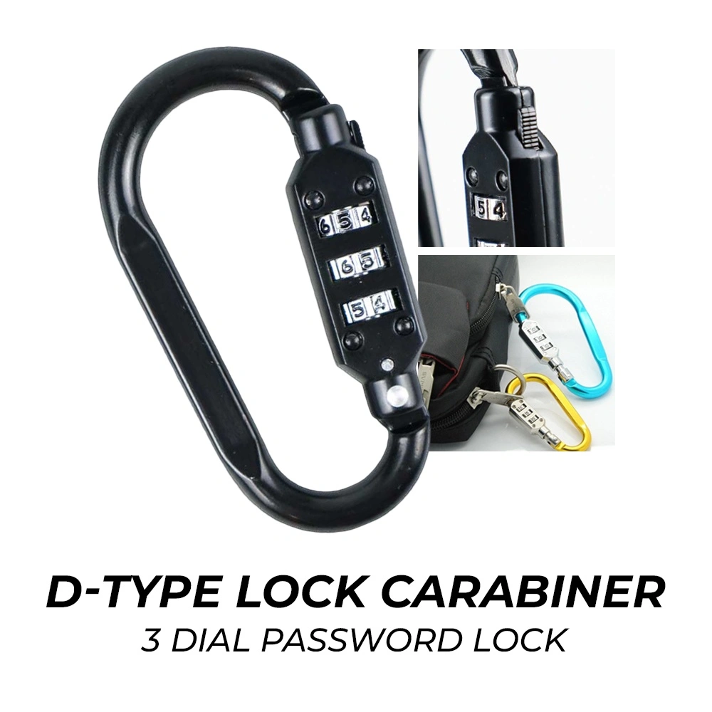 Karabiner Gantungan Kunci Dengan Password 3 Dial Lock CJSJ