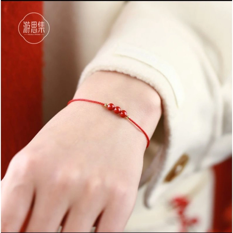 Gelang Tangan Merah Keberuntungan Style Elegan Tali high quality tahan air Model Mewah Dan Simple Berkualitas Sp6