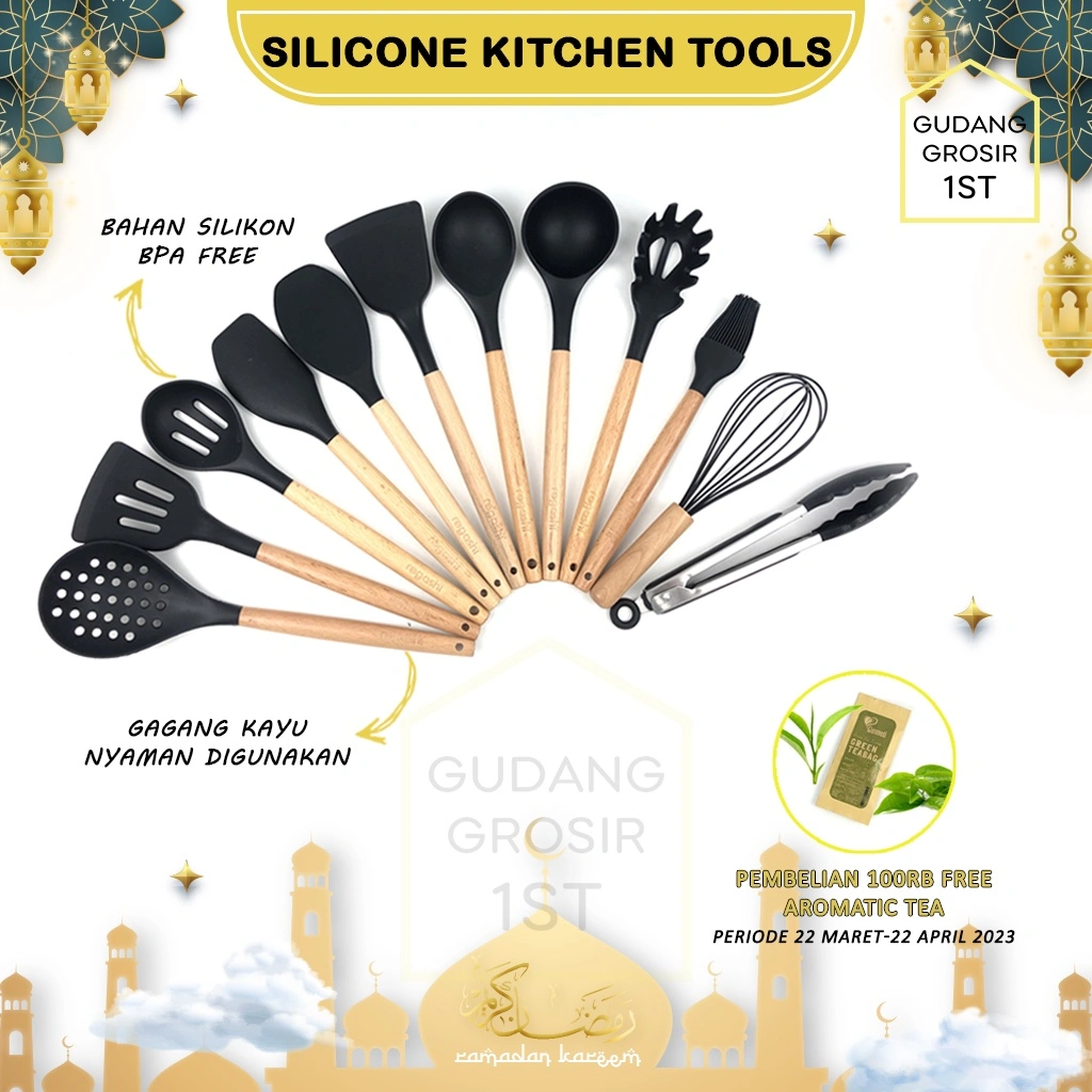 [ Hemat & Sehat ] Alat Masak Sehat Tahan Panas Silicone Kitchen tools Set Spatula Silikon BPA-Free