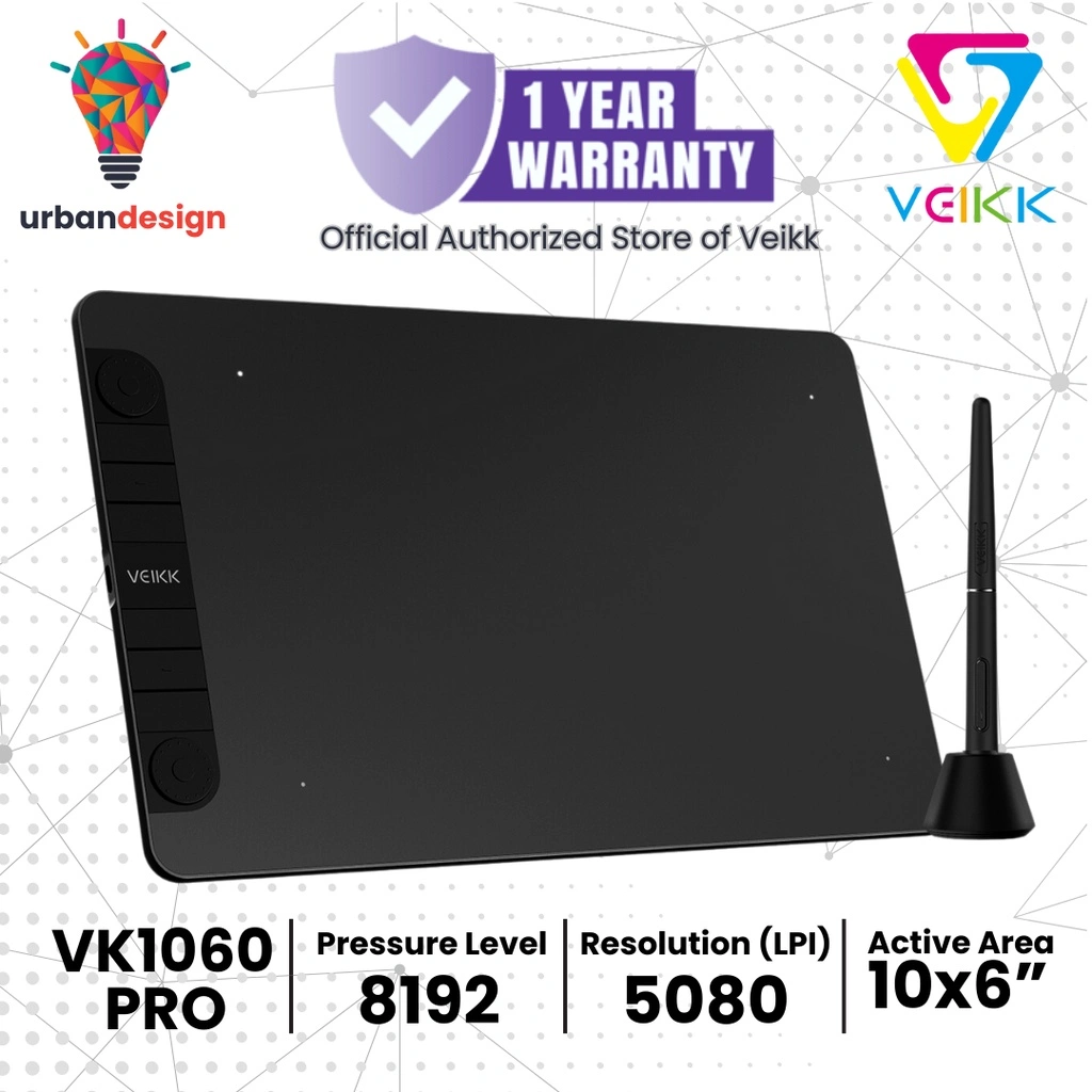 Drawing Tablet VEIKK VK1060 PRO Digital Graphic Pen Tablet OSU Al A30 A50 A15
