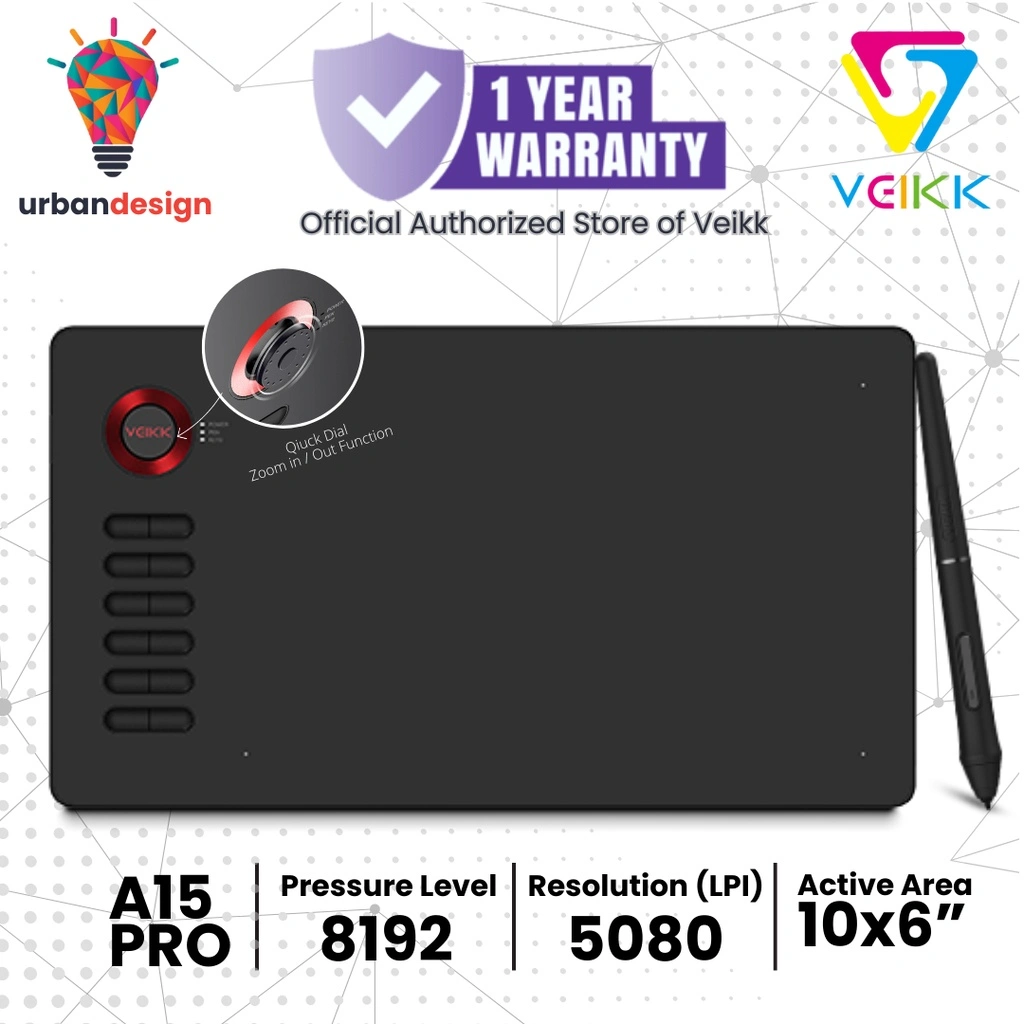 Veikk A15 PRO Digital Graphic Drawing Pen Tablet