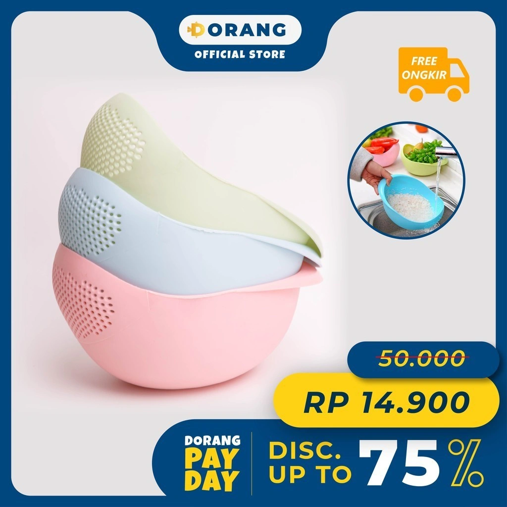 (DODOLAN SEMBARANG) Mangkok Saring Beras Plastik