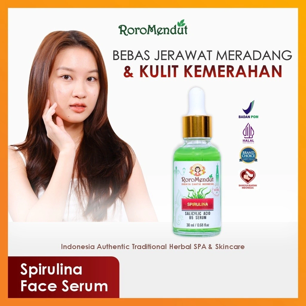 𝐑𝐎𝐑𝐎 𝐌𝐄𝐍𝐃𝐔𝐓 Spirulina Salicylic Acid B5 Serum | BPOM HALAL Skincare Anti Acne Jerawat Meradang Beruntusan Komedo Radang Iritasi Purging Breakout Bopeng Pori Besar Blackhead Whitehead Sebum Minyak Oil Control Salep Pelicin Glowiing Kulit Wajah Muka Face