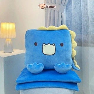 ISTANA BONEKA Balmut bantal selimut traveling anak bayi motif dino dinosaurus impor premium warna biru yang cocok untuk balmut perjalanan kendaraan di mobil ataupun kereta api