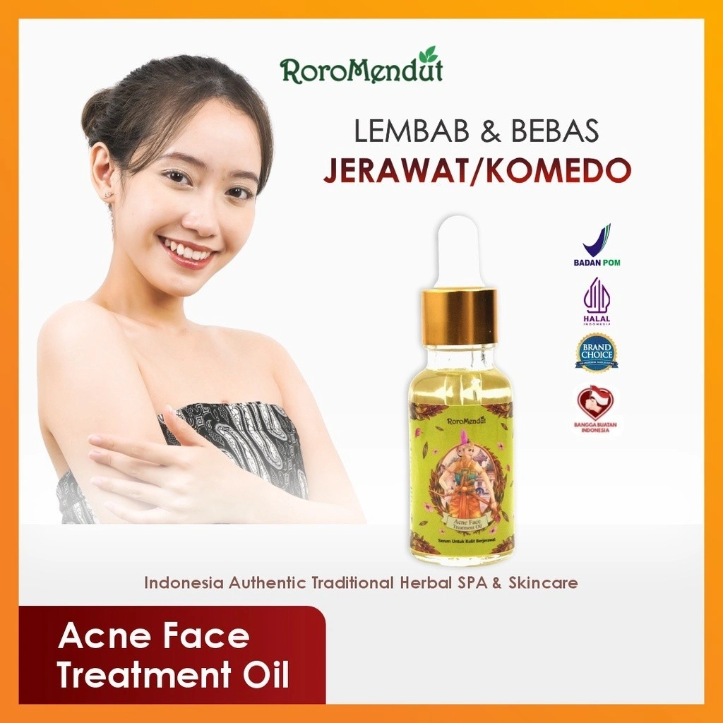 𝐑𝐎𝐑𝐎 𝐌𝐄𝐍𝐃𝐔𝐓 Acne Face Treatment Oil | Herbal Oil Serum untuk Jerawat Meradang Jerawat Batu Beruntusan Komedo