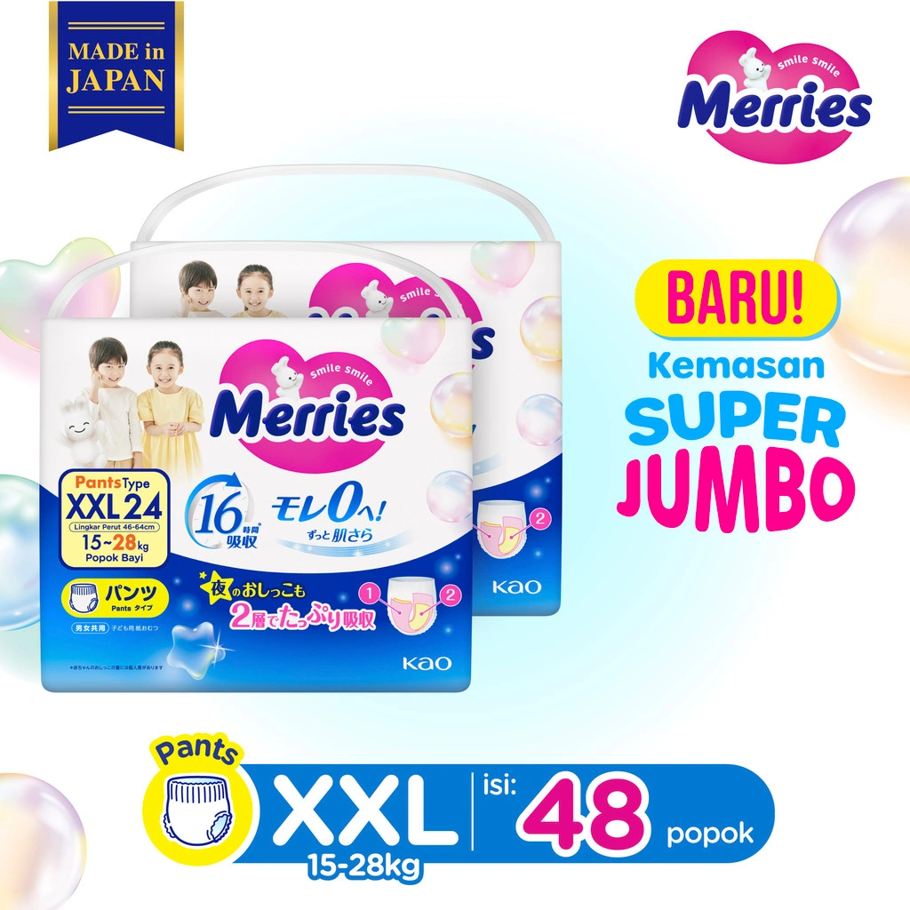 Merries Premium Popok Bayi Celana XXL (15-28)kg 24 pcs Twinpack 
