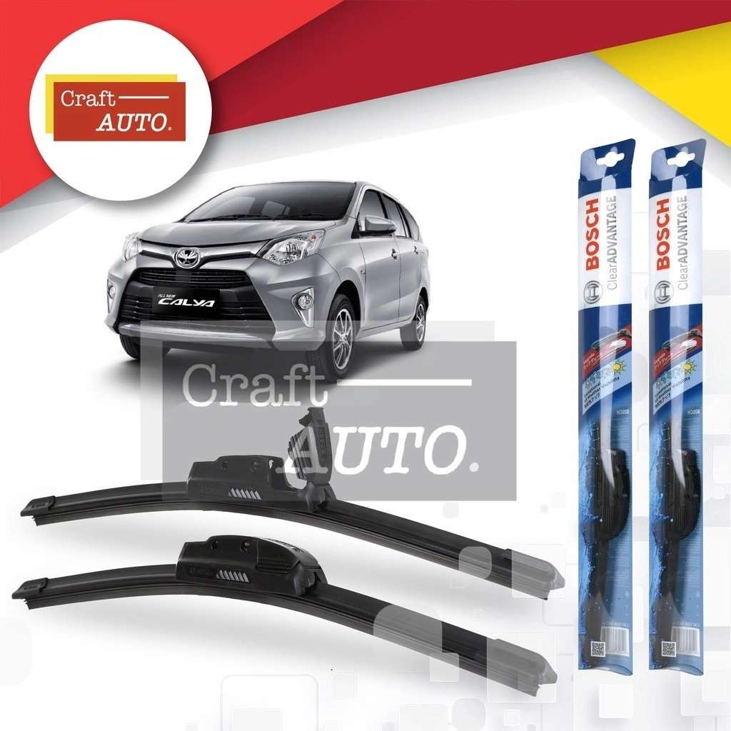 Wiper Mobil Frameless Sepasang (2pcs) Bosch Clear Advantage Toyota Calya Ukuran 22" & 17"
