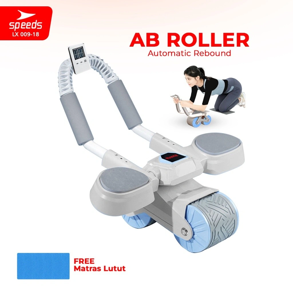 SPEEDS Ab Wheel Roller 2 Wheels Plank Trainer 2in1 Abdominal Core Roller Push Up Sit Up Stand Automatic Gym Fitness Praktis 009-18
