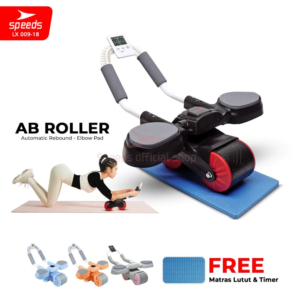 SPEEDS Ab Wheel Ab Roller Wheels Plank Trainer 2in1 Abdominal Core Roller Rebound Olahraga Push Up Gym Fitness Minimalis 009-18