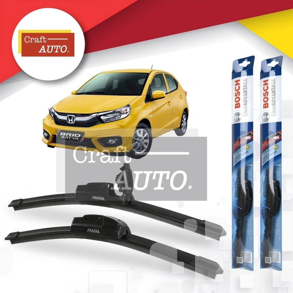 Wiper Mobil Frameless Sepasang (2pcs) Bosch Clear Advantage Honda Brio Satya Ukuran 22" & 16"
