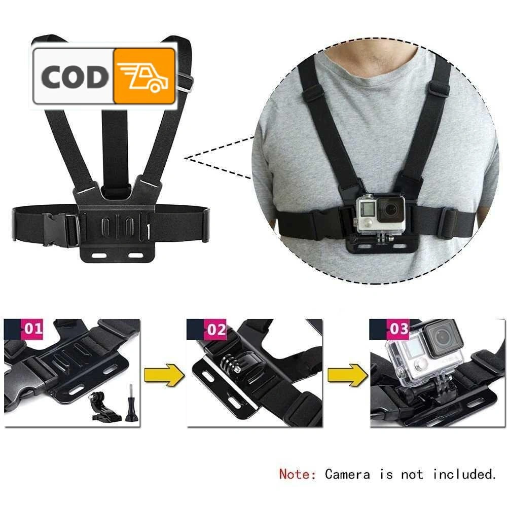 Tali Pengikat Kamera Chest Harness Belt Strap 3in1 for GoPro Alat Rekam Olahraga Ekstrem