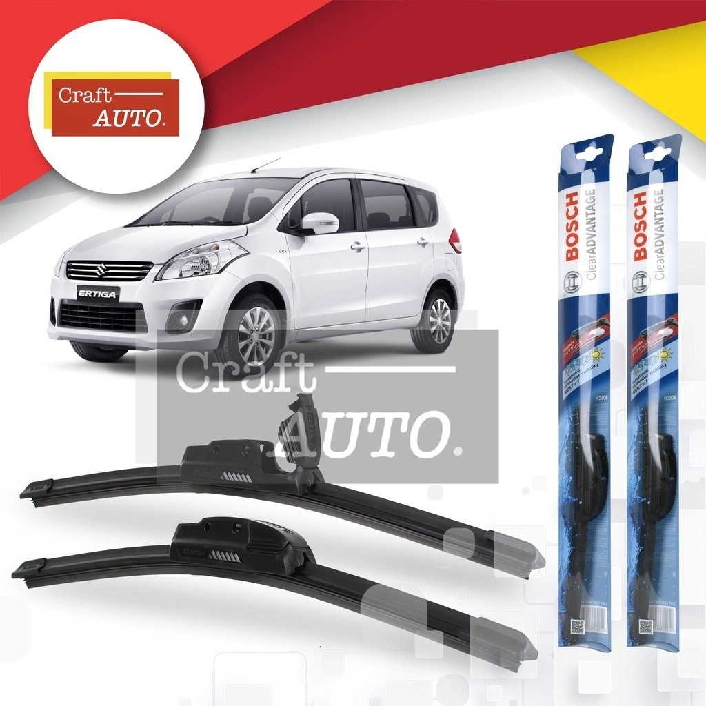 Wiper Mobil Frameless Sepasang (2pcs) Bosch Clear Advantage Suzuki Ertiga Ukuran 21" & 14"