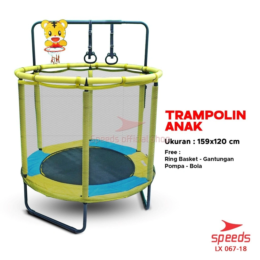 SPEEDS Trampolin Anak Mainan Lompat Jump 48inch Trampoline Mainan Olahraga Anak Lompat 067-18