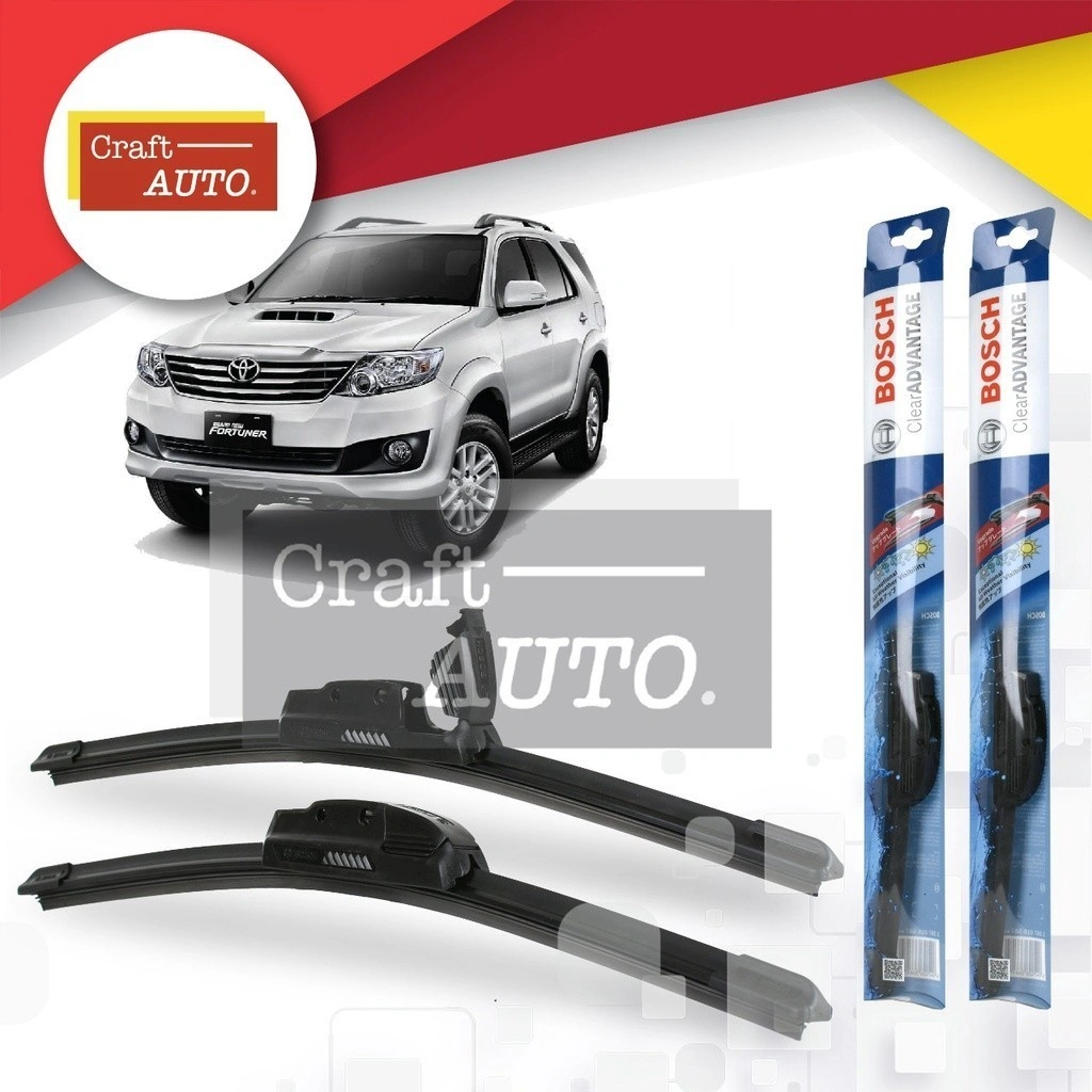 Wiper Mobil Frameless Sepasang (2pcs) Bosch Clear Advantage Toyota Fortuner Ukuran 21" & 19"