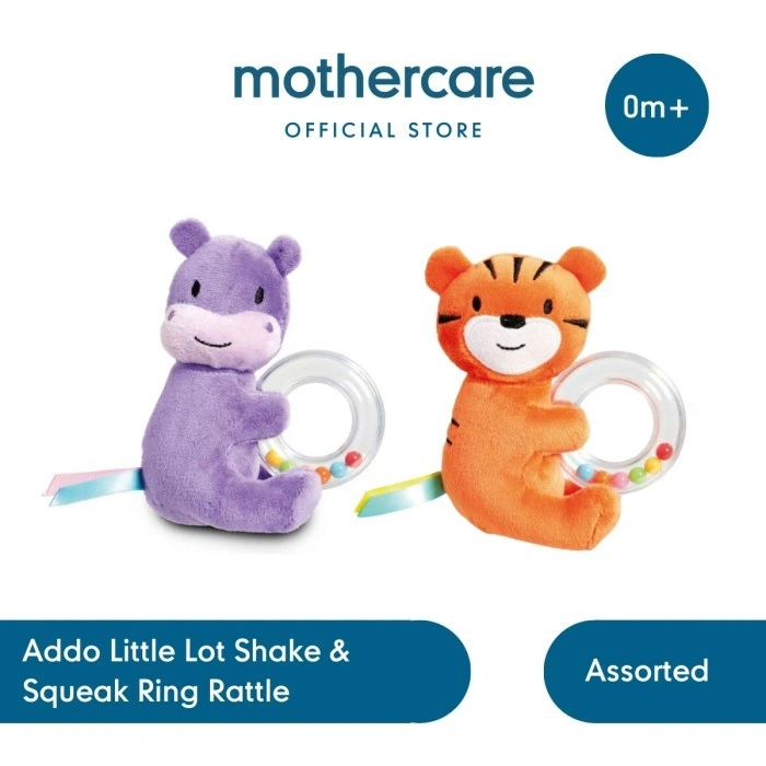 Addo Little Lot Shake & Squeak Ring Rattle Toys (Assorted) - Mainan Edukasi Sensorik Bayi 3 Bulan