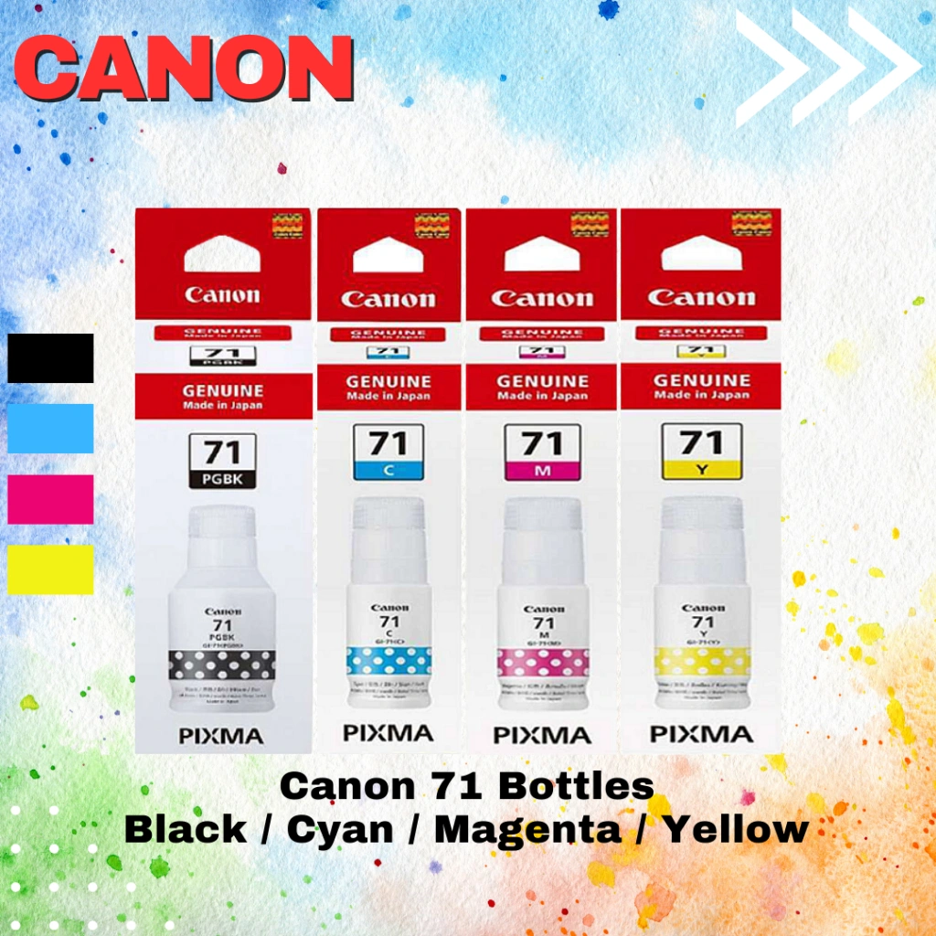 1 Set Paket 4 Botol Tinta Canon Gi 71 Original G1020 G2020 G2021 G2060