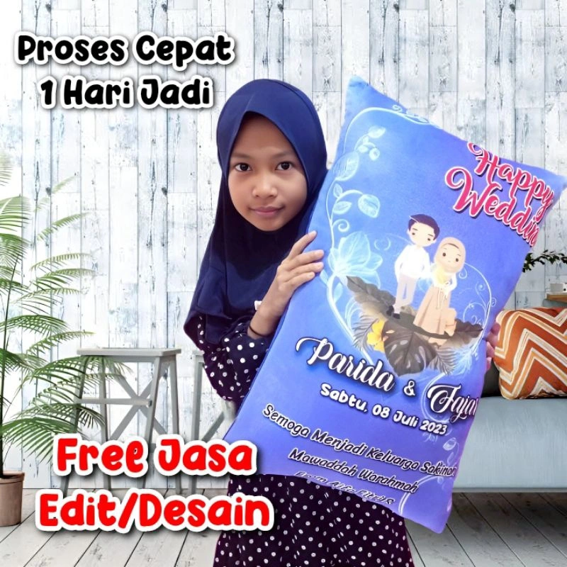 Bantal Foto Ukuran 40x60 Full Foto Gratis jasa Editing Cocok Untuk Hadiah