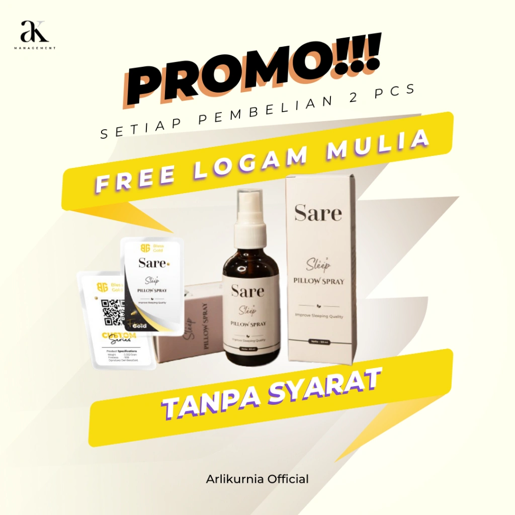 Promo Sare Pillow Spray Natural Deep Sleep Aromatherapy Ampuh Untuk Atasi Insomnia 60ml Setiap Pembelian 2 Pcs Gratis Logam Mulia