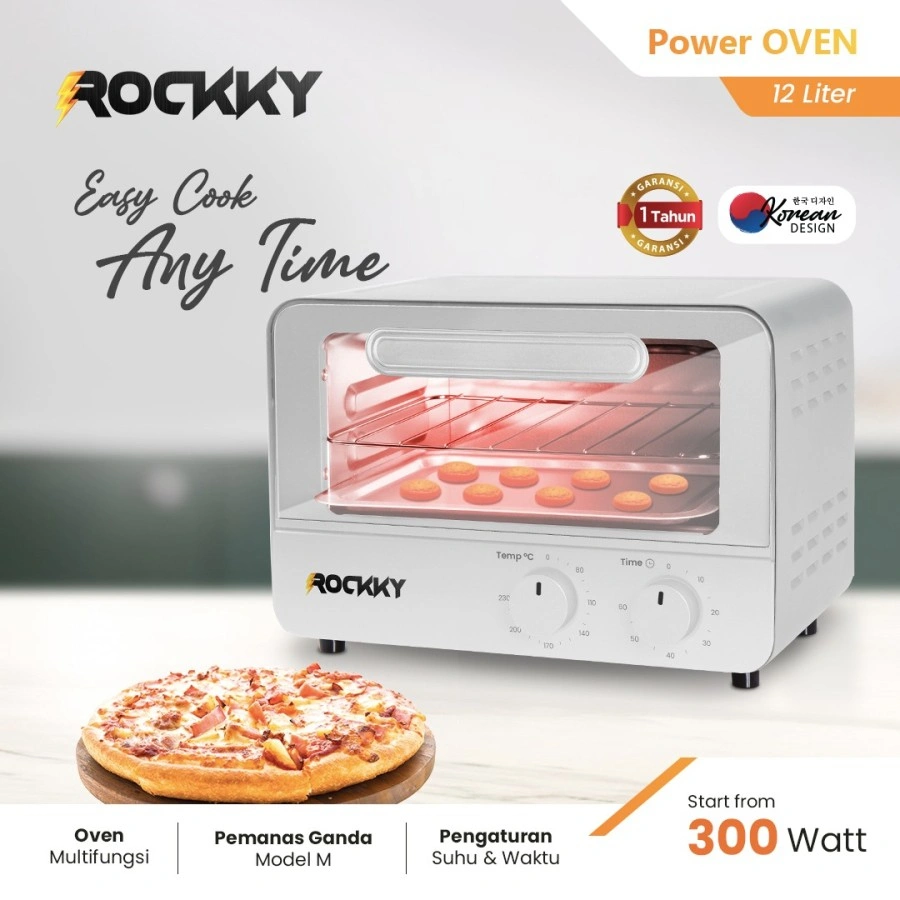 Rockky Power Oven Listrik 12L (Oven Low Watt)