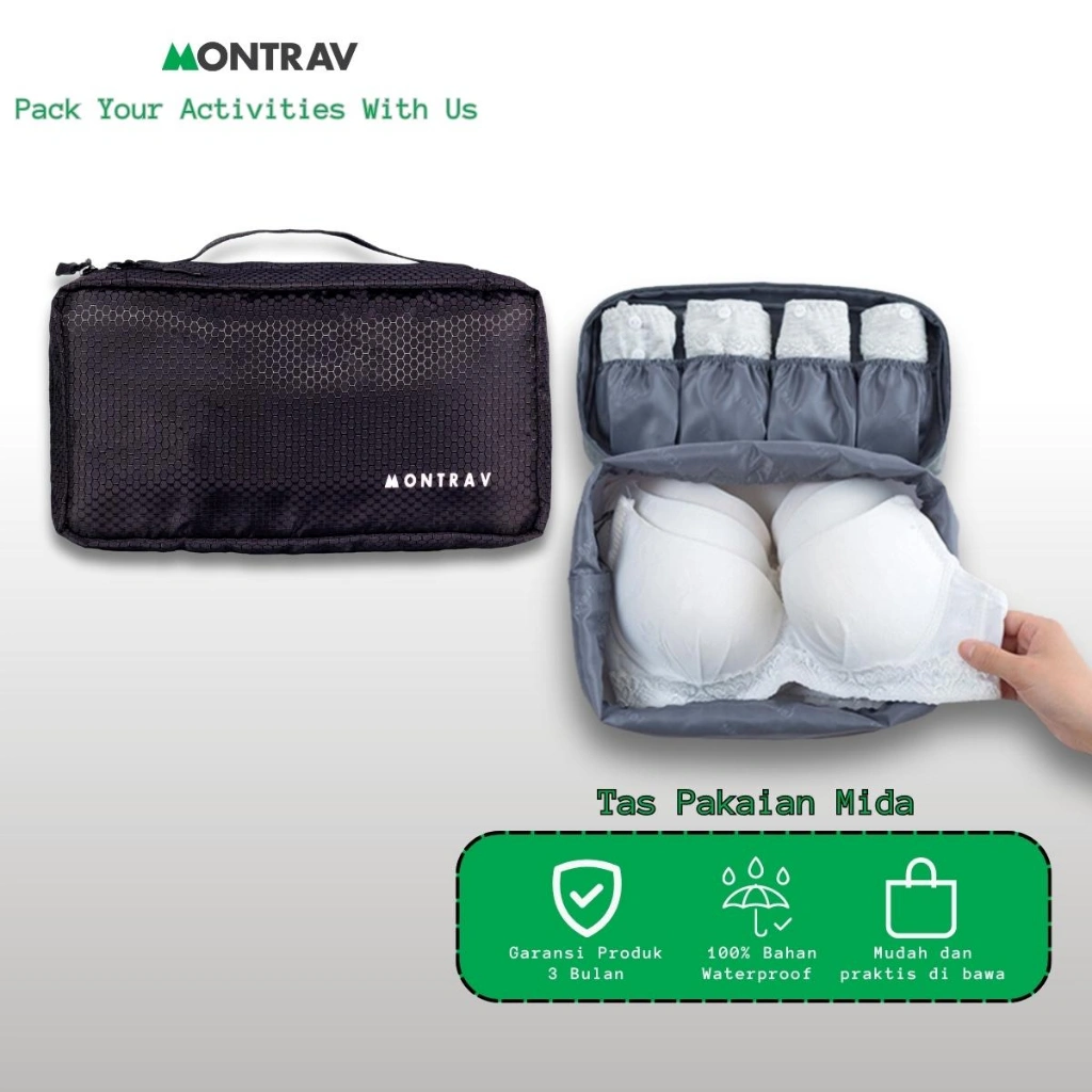 MONTRAV - Tas pakaian dalam Wanita Underwear travel bag Travel kit - Mida
