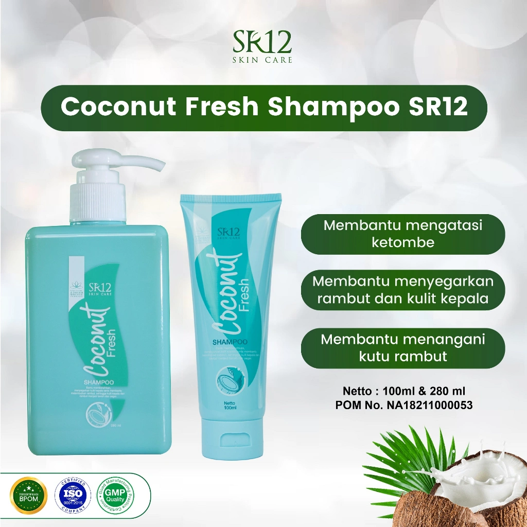 Coconut Fresh Shampoo SR12 Skincare - Shampoo Kelapa Anti Dandruff - Shampoo Anti Ketombe