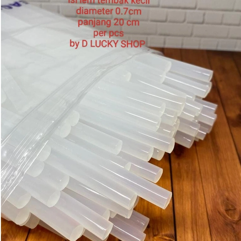 refill lem tembak kecil glue gun isi ulang 0.7cm panjang 20cm per pcs