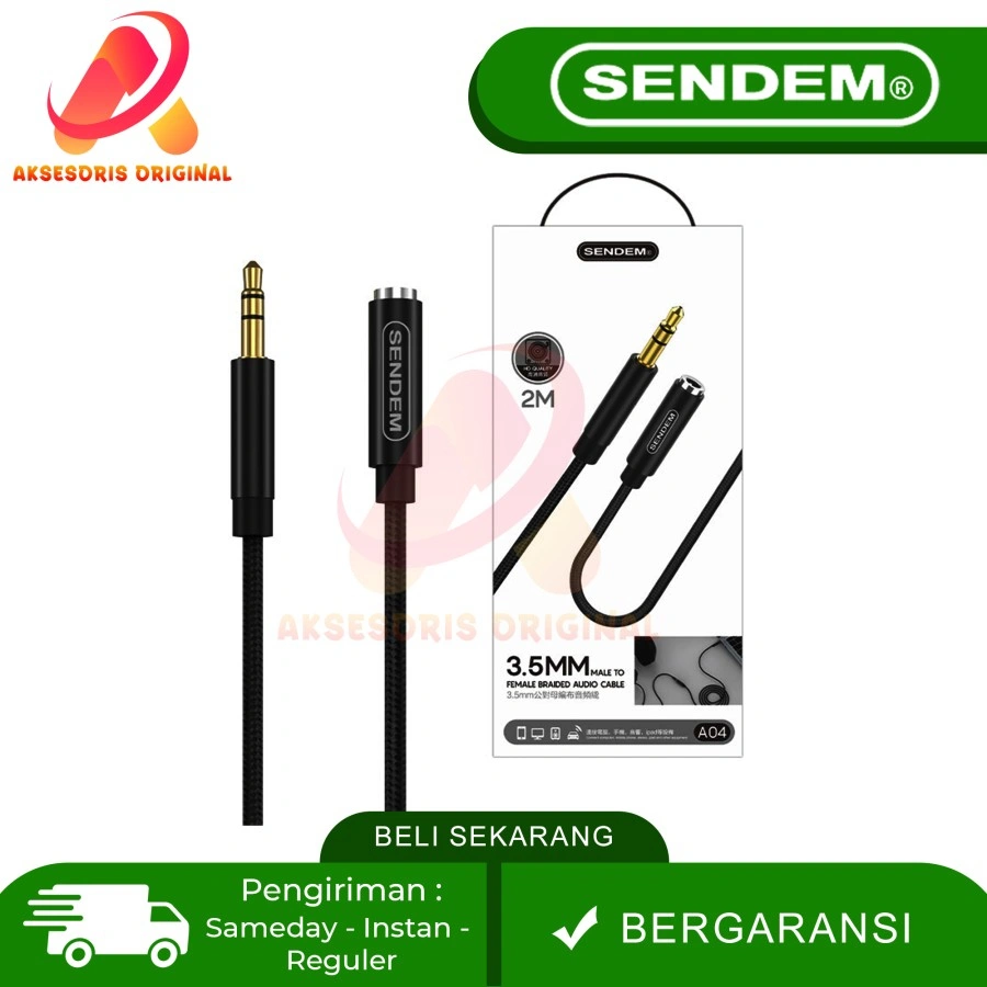 SENDEM Kabel Aux Extension Audio jack 3.5mm Male To jack Female