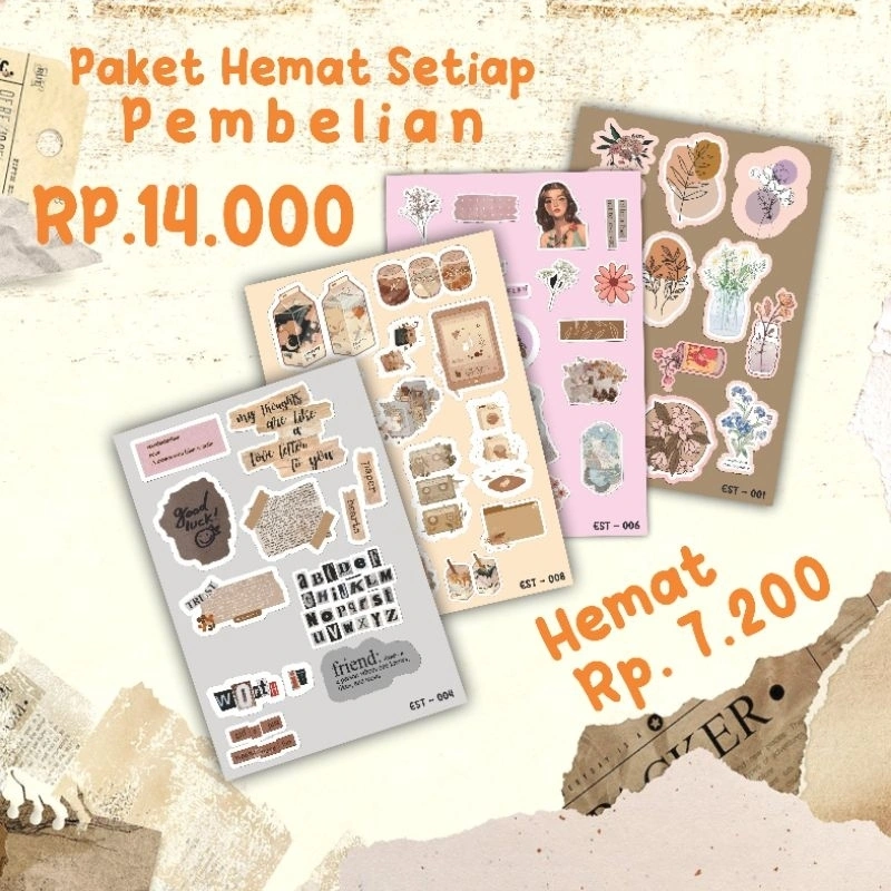Sticker Aesthetic Sticker Journal scrapbook Sticker Tumblr Aesthetic Sticker Lucu Sticker Diary