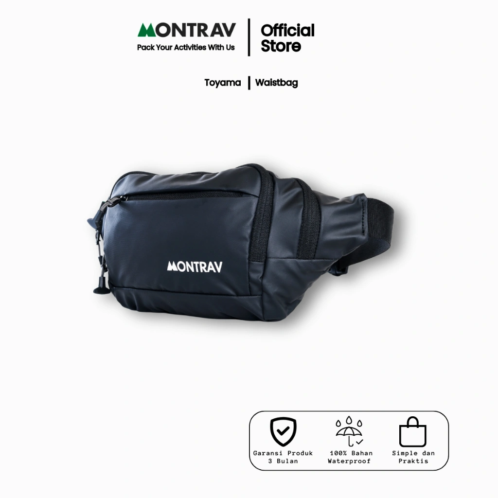 MONTRAV - Waistbag - Tas Pinggang Pria - TOYAMA 3 Liter