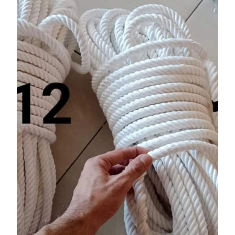 Tali tambang kain.. warna putih tissu.. no 12mm... panjang 28 meter