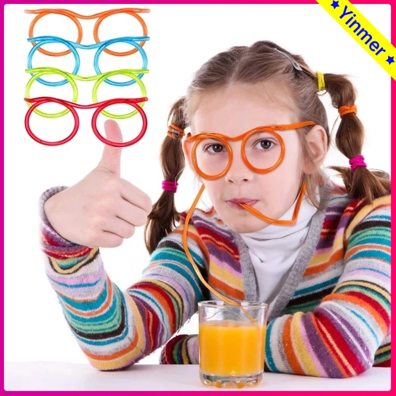 COD Kacamata Minum Sedotan Anak Jenggot Kacamata Sedotan Gila Lucu Plastik Seni Sedotan Fashion Murah Kado Hadiah Ulang Tahun Murah-Yinmer