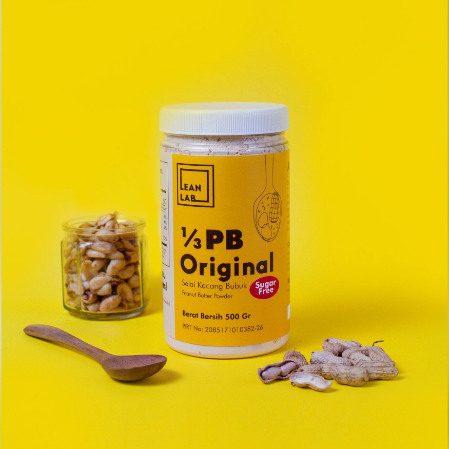Lean Lab Selai Kacang Sugar Free 500gr Peanut Butter Powder  (Vegan, Gluten Free, Low Fat)