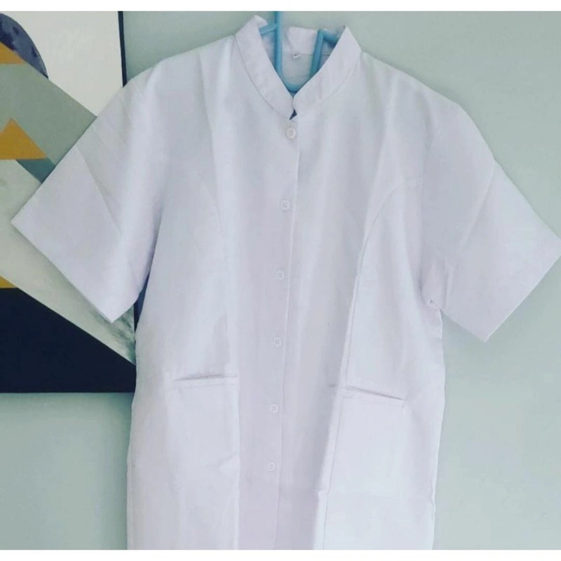 Seragam putih dinas perawat dokter bidan lengan pendek