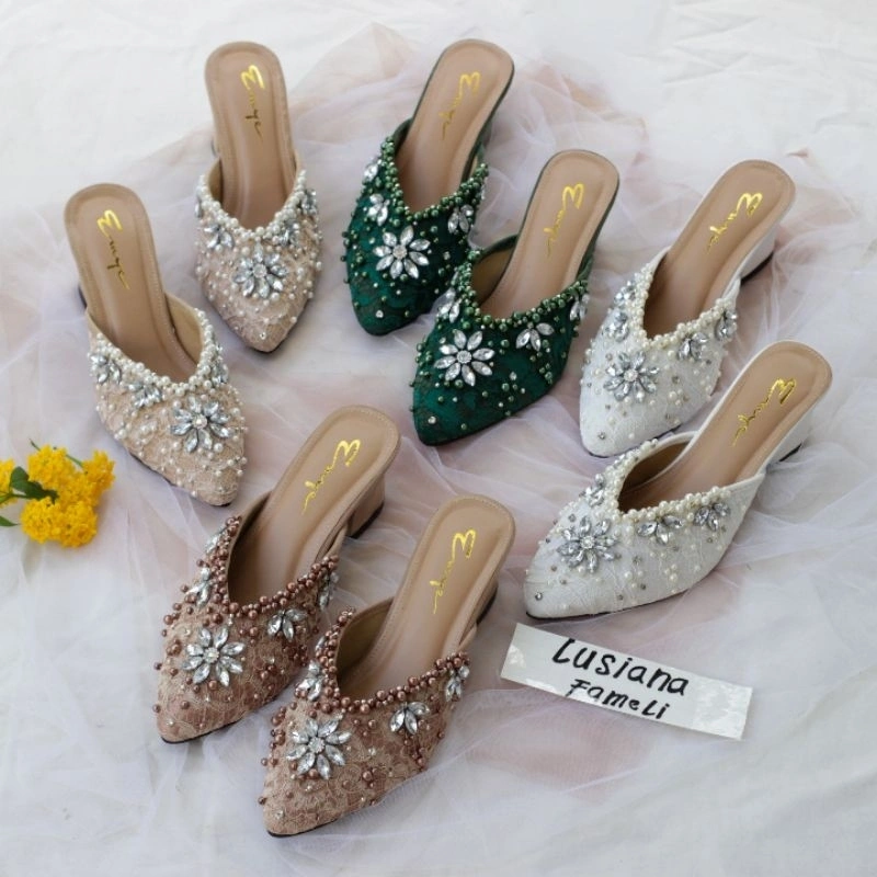 HANARYI I  Sepatu payet  mutiara mixs warna,  highheels  kondangan sepatu hak tahu payet wedding shoes tinggi hak 3 sampai 7 cm acara formal lamaran