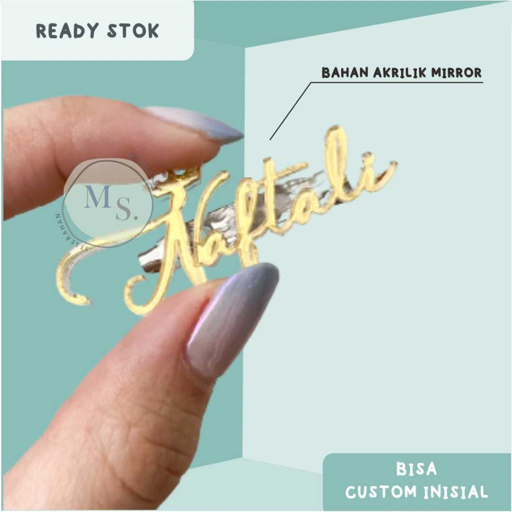 Label/Bros nama bros nama custom bros akrilik bros huruf bros huruf insial bros jilbab huruf bros jilbab
