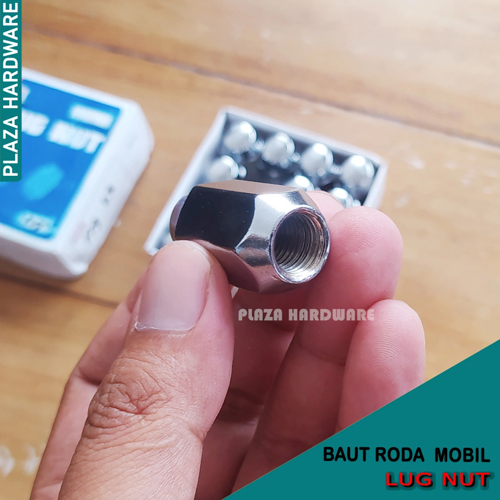 Baut Mur Roda Mobil Ukuran19 & 21 Drat 1.25 & 1.5 - Harga Satuan