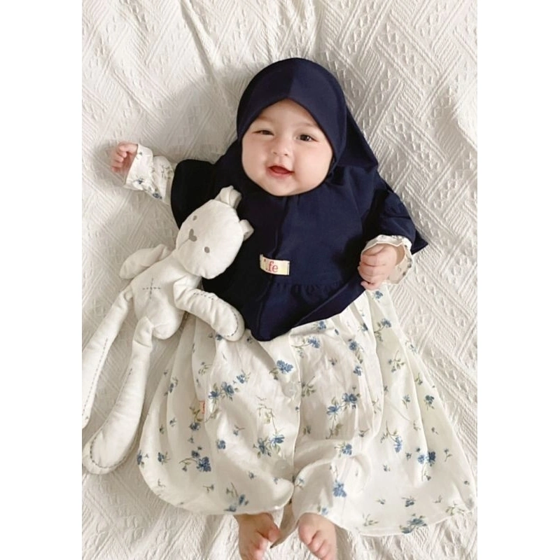 FI.FEfidy // FLOWER JEPANG 4-12 BULAN GAMIS ANAK  Adem Ramah Anak SET JILBAB