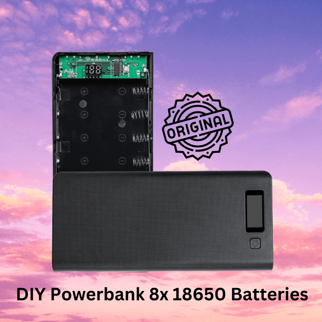 DIY PowerBank Baterai 18650 Case 8x18650 2 Port LED Display Power Bank