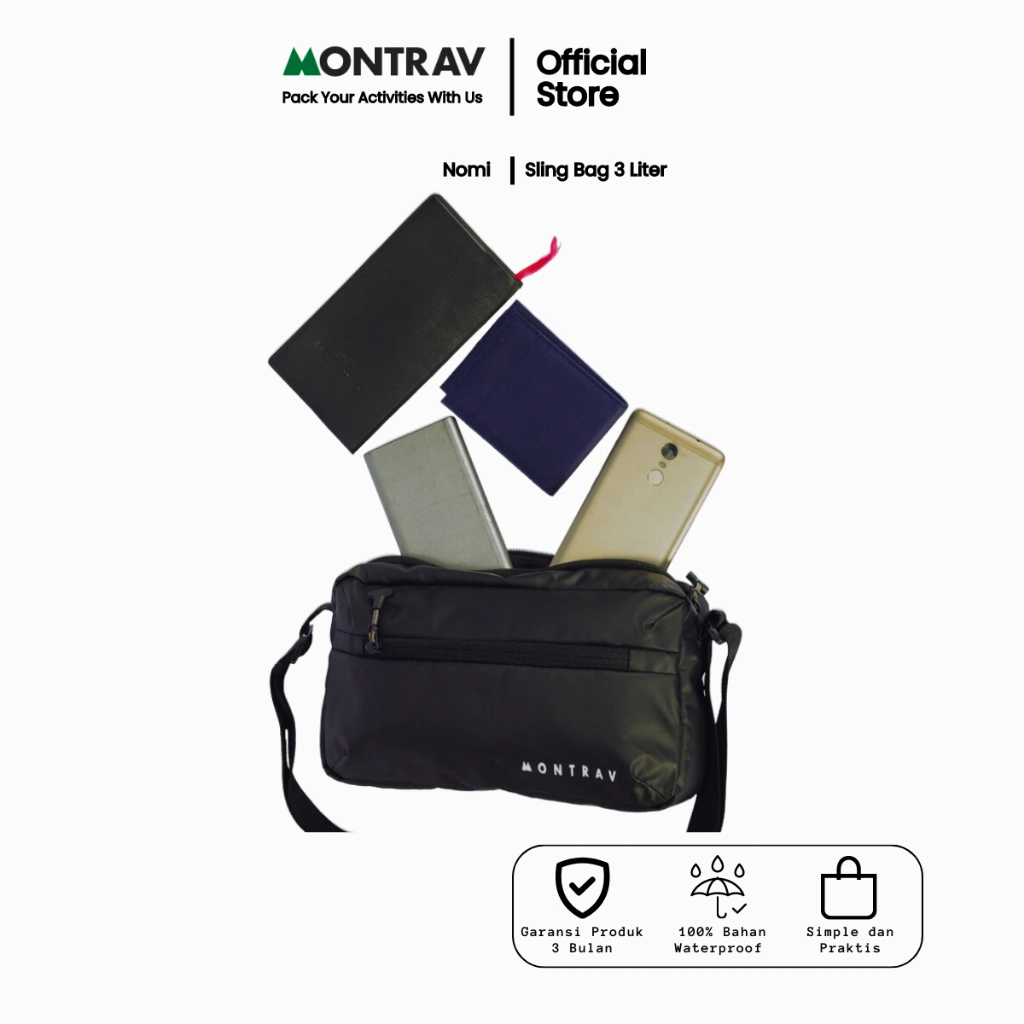 MONTRAV - Tas Selempang Pria - Sling Bag - Nomi 3 Liter