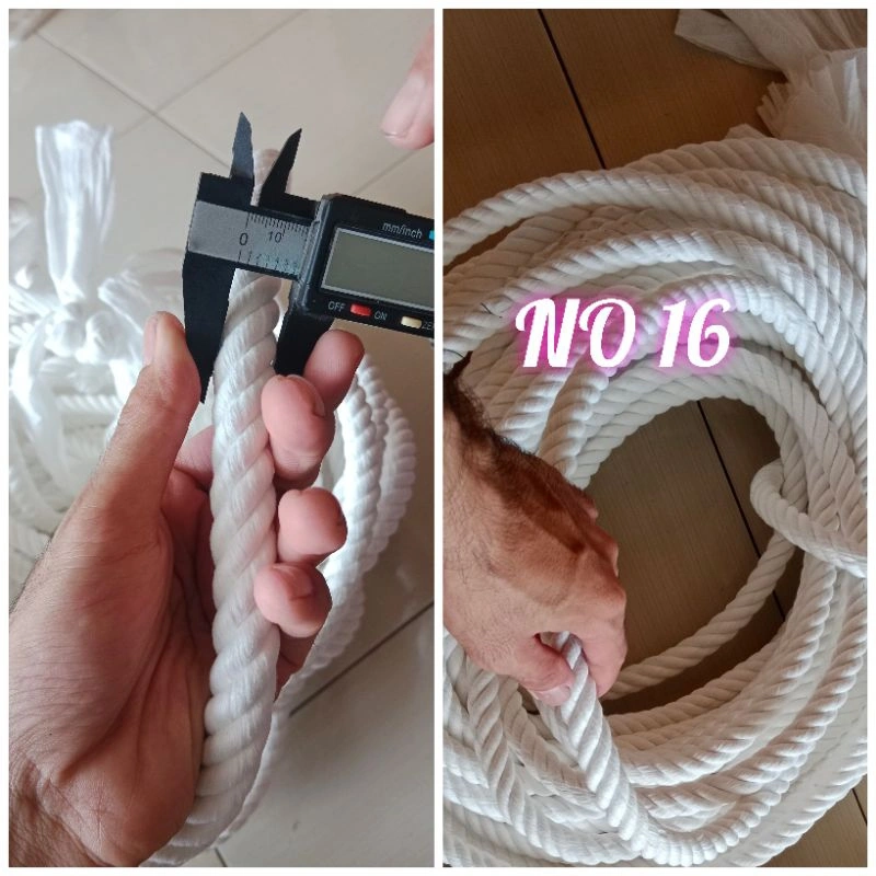 Tali tambang kain.. warna putih tissu.. no 16mm.. 27 meter
