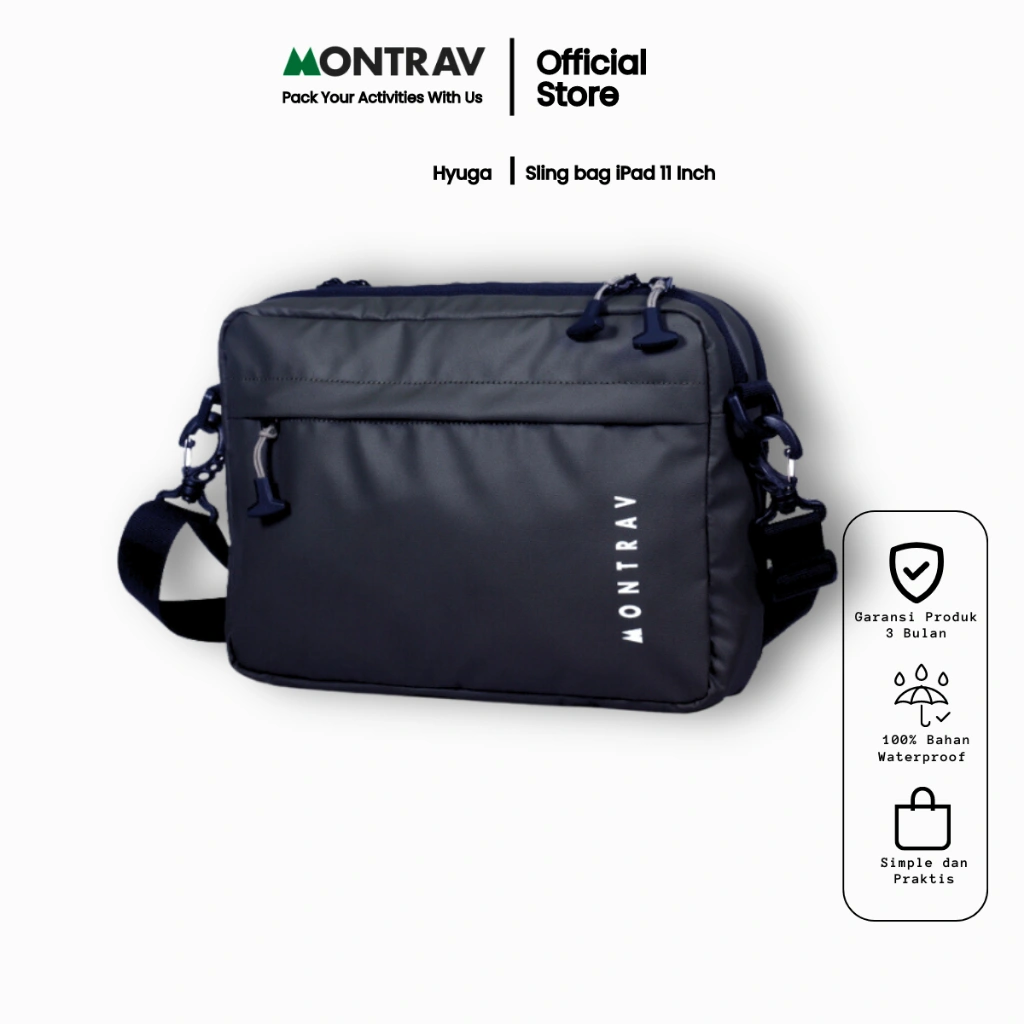 MONTRAV - Tas Selempang Pria - Tas Slempang - Sling Bag Pria  - Hyuga 4 Liter