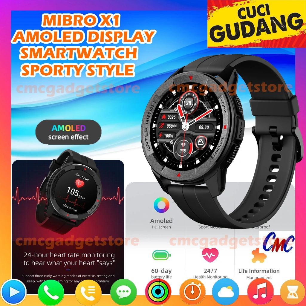 Mibro X1 Amoled Smartwatch Sporty 1.3 inch Display