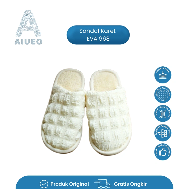 Sendal Wanita - Sendal Rumah Bulu Empuk Nyaman Hotel Kamar 968 | Sendal Slip On | Sendal Flip Flop Korea - Sandal Viral