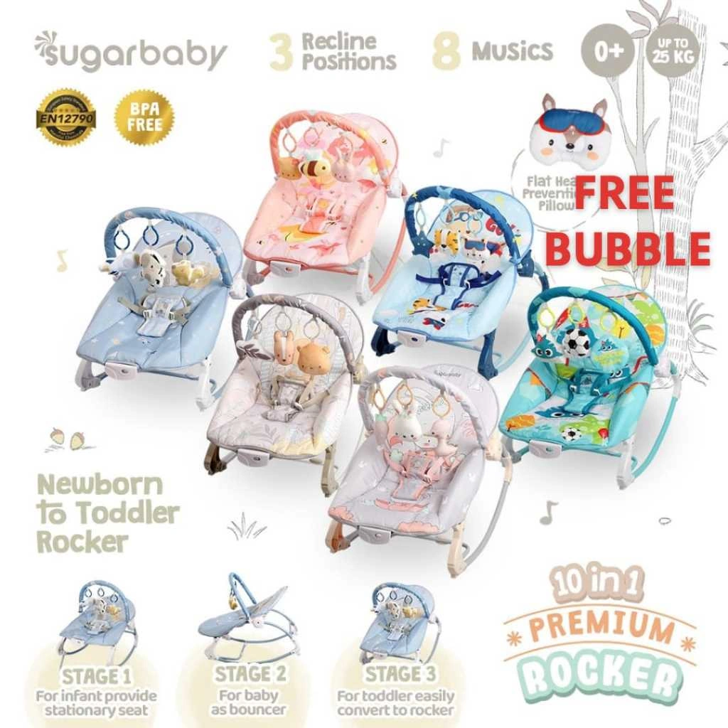 10in1 Sugar Baby / Mastela PREMIUM Bouncer Bayi Premium Rocker dgn Extra Large Seat P100
