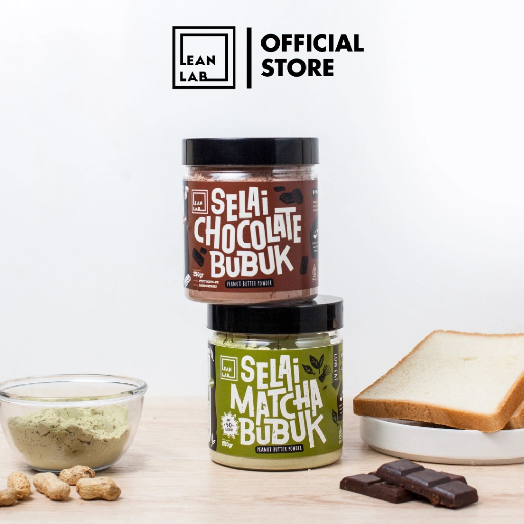 Lean Lab Selai Matcha Starter Pack (250gr x2) Selai Bubuk Rendah Lemak Rendah Kalori Rendah Gula