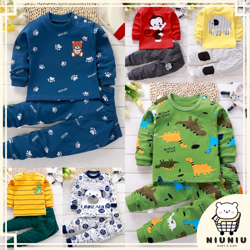 NIUNIU BAJU TIDUR BAYI IMPORT UMUR 0 BULAN - 7 TAHUN SETELAN ANAK BAHAN KATUN PREMIUM